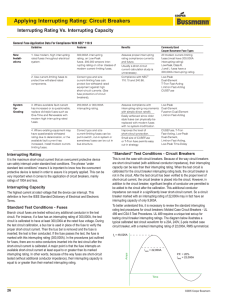 Applying Interrupting Rating: Circuit Breakers