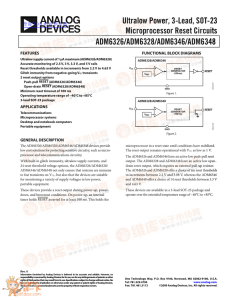 Ultralow Power, 3-Lead, SOT-23 Microprocessor Reset Circuits