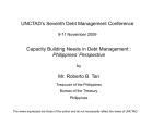 UNCTAD’s Seventh Debt Management Conference Mr. Roberto B. Tan Philippines’ Perspective