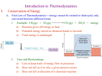 Introduction to Thermodynamics I. Conservation of Energy