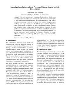 Investigation of Atmospheric Pressure Plasma Source for CO  Dissociation