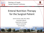 Nutrition Therapy for the Post-operative patient
