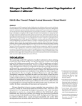 Nitrogen Deposition Effects on Coastal Sage Vegetation of Southern California 1 Abstract