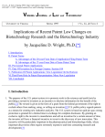 Implications of Recent Patent Law Changes on Biotechnology