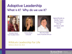 Adaptive Leadership What is it?  Why do we use it?