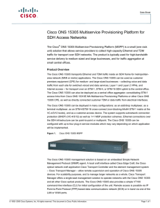 Cisco ONS 15305 Multiservice Provisioning Platform for SDH Access Networks
