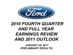 2010 FOURTH QUARTER AND FULL YEAR EARNINGS REVIEW AND 2011 OUTLOOK