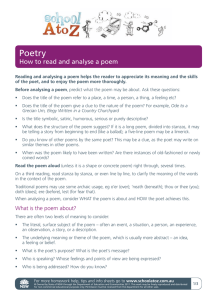 How to read and analyse a poem