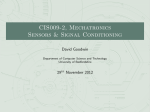 CIS009-2, Mechatronics Sensors &amp; Signal Conditioning David Goodwin 29