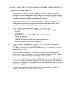 CHEMICAL REACTIVITY AND MECHANISMS, AND SUBSTITUTION REACTIONS  1.