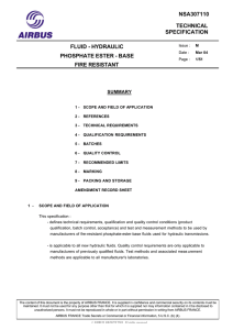 NSA307110 TECHNICAL SPECIFICATION FLUID