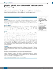 Hematocrit and risk of venous thromboembolism in a