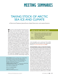 T TAKING STOCK OF ARCTIC SEA ICE AND CLIMATE