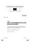 EUROPEAN PARLIAMENT ***II DRAFT RECOMMENDATION FOR
