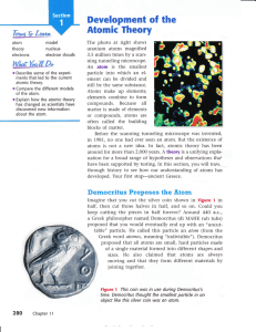 Development of the Atomic Theory