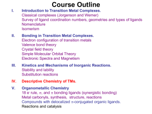 Chemistry 332 Basic Inorganic Chemistry II