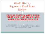 World History Segment 1 Final Exam Review