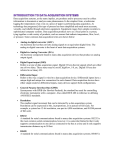 Introduction to Data Acquisition Systems