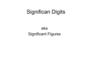 Significant Figures and Scientific Notation for Chem Tech and Chem