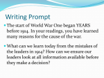 Causes of World War I and Reasons for United States Entry into the