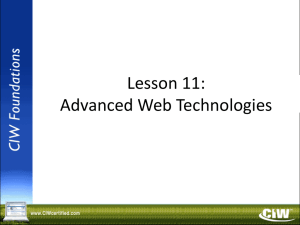 Lesson 11: Advanced Web Technologies