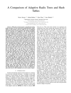 A Comparison of Adaptive Radix Trees and Hash Tables