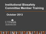 Institutional Biosafety Committee Member Training