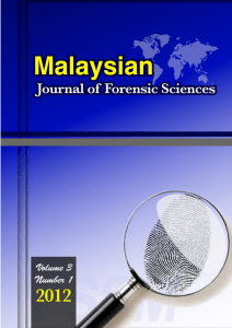Malaysian Journal of Forensic Sciences, 2012, 3(1)