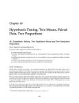 Hypothesis Testing: Two Means, Paired Data, Two Proportions