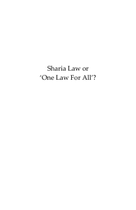 Sharia Law or `One Law For All`?