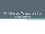 15.4 Sine and Tangent of a Sum or Difference