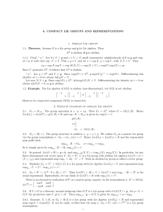 8. COMPACT LIE GROUPS AND REPRESENTATIONS 1. Abelian