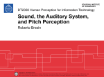 Sound, the Auditory System, and Pitch Perception