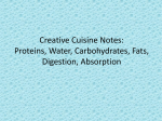 Creative Cuisine Notes: Proteins, Water, Carbohydrates, Fats