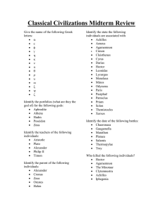 Grade 12 Classical Civilizations Midterm Review Question sheet