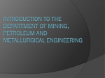 Introduction to The Department of mining, petroleum and
