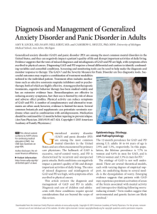 Diagnosis and Management of Generalized Anxiety Disorder and