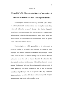 Pirandello`s Six Characters in Search of an Author: A