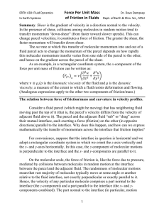 Force Per Unit Mass of Friction in Fluids