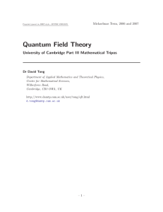 Quantum Field Theory - damtp