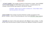 Atomic terms - ATOMIC NUMBER: The number of protons in the