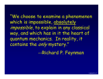 “We choose to examine a phenomenon which is impossible