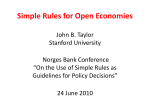 Simple Rules for Open Economies John B. Taylor