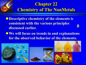 Chapter 21 Chemistry of the Main