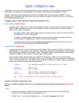 Input / Output in Java