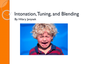 Intonation, Tuning, and Blending
