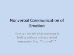 Nonverbal Communication of Emotion