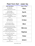 Planet Facts Hunt – answer key