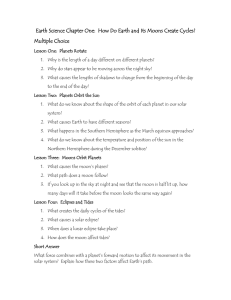 Earth Science Chapter One: How Do Earth and Its Moons Create