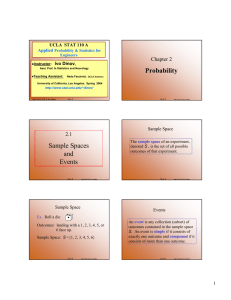 Probability Sample Spaces and Events